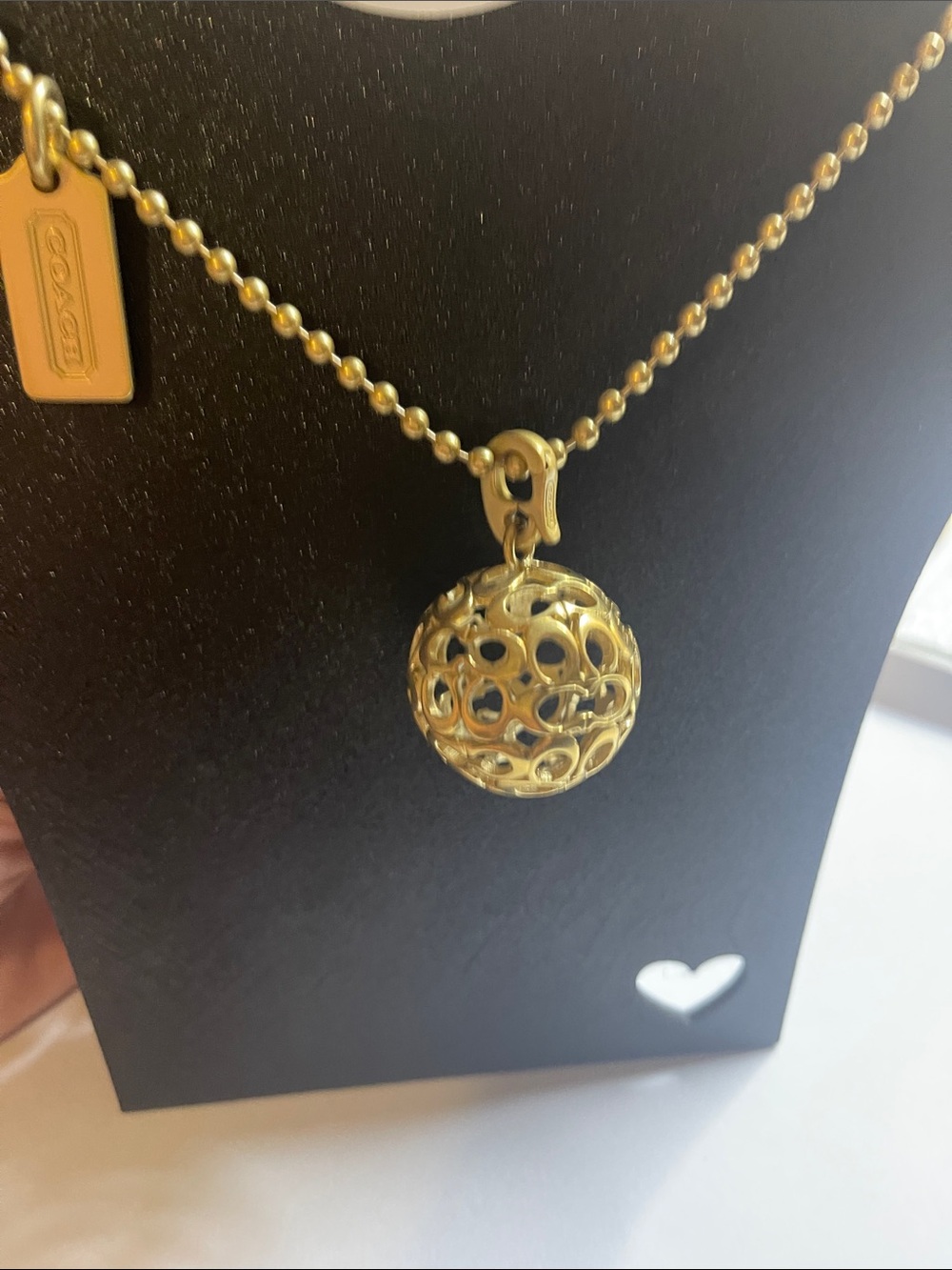 Coach Orb Gold with Coach C Logo Pendant Necklace